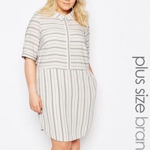 Junarose Striped Shirt Dress